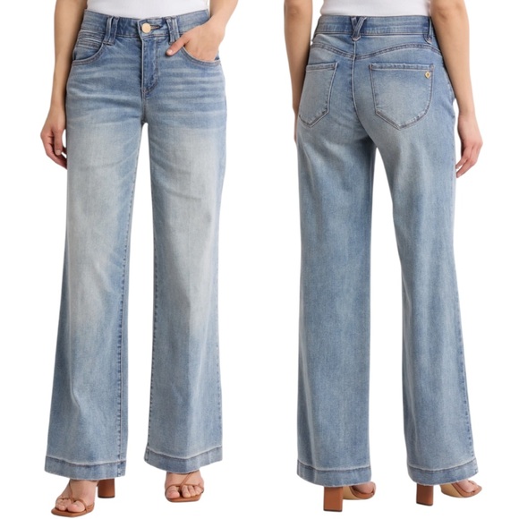 Democracy Ab Technology High Rise Wide Leg Jeans Size 10 Light Wash Stretch - Picture 11 of 12